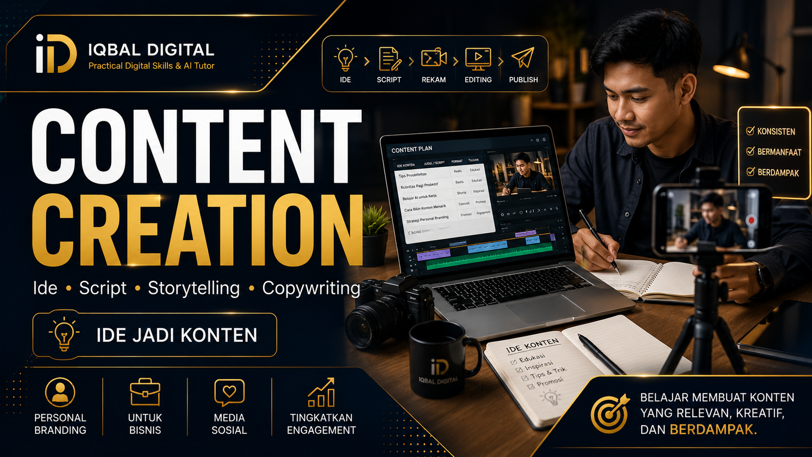 Suasana kursus privat Digital Marketing bersama tutor Iqbal Digital